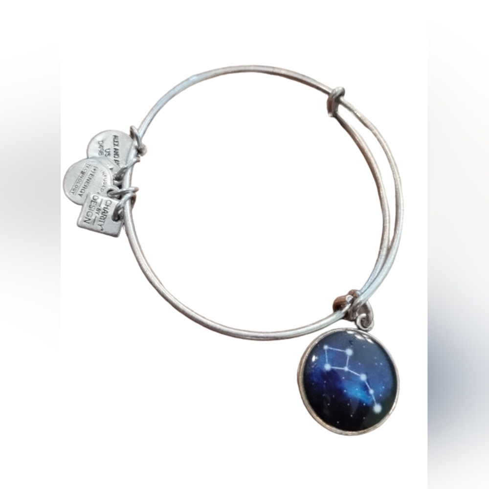 2016 Alex & Ani Silver Tone Little Dipper Constellation Bangle Charm Bracelet